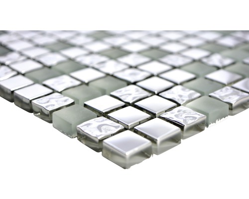Mosaikfliese aus Glas und Metall
