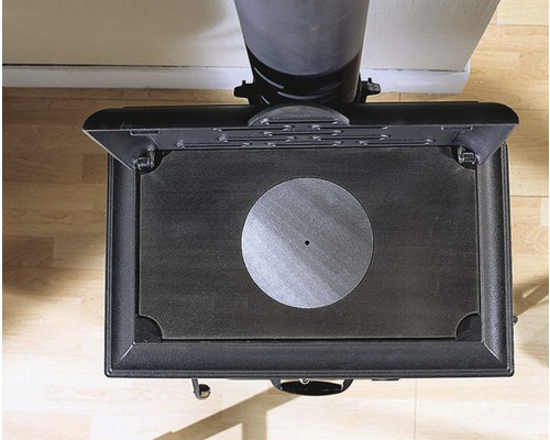 Detailansicht eines Kaminofens von oben