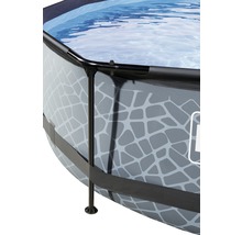 Aufstellpool Framepool-Set EXIT StonePool rund Ø 300x76 cm inkl. Kartuschenfilteranlage Steinoptik