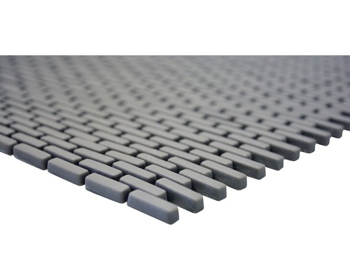 Graue Badematte mit rechteckigem Muster