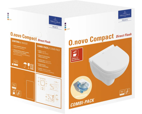 Villeroy & Boch O.novo Compact Direct Flush WC-Kombipackung