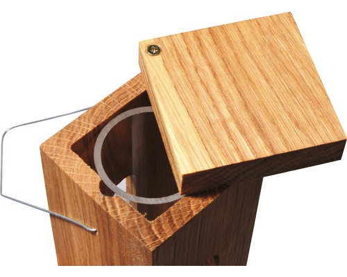 Holzkasten mit Deckel und Metallgriff