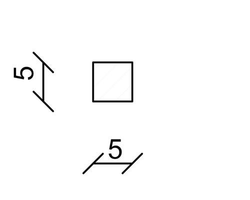 Symbol für eine Materialstärke von 5 Millimetern