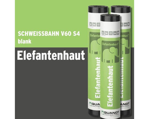 Quandt Bitumen Schweissbahn Elefantenhaut V60 S4 blank 5 x 1 m Rolle = 5 m²