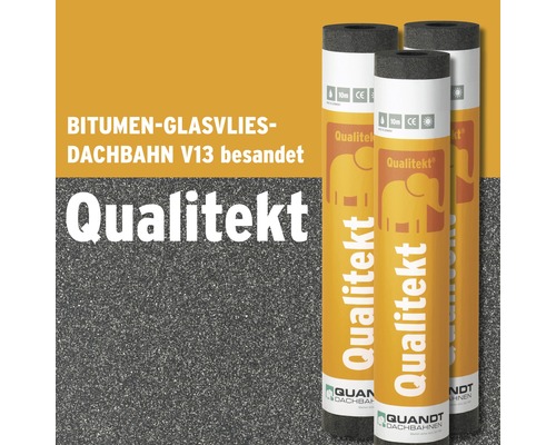 Quandt Bitumen Glasvlies Dachbahn® Qualitekt® V13-8 besandet 10 x 1 m Rolle = 10 m²