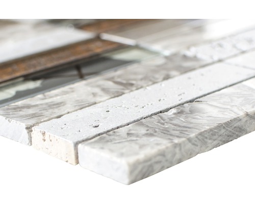 Mosaikfliese aus Marmor, Naturstein und Glas