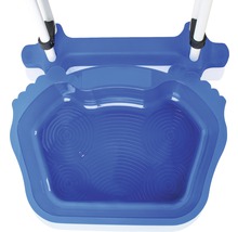 Blaue Kinderschaukel mit Sicherheitsbügel