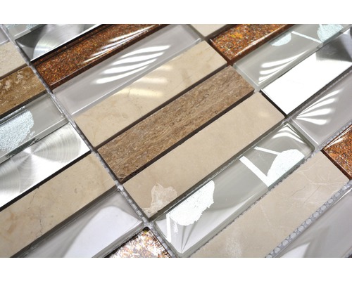 Mosaikfliesen aus Glas und Stein, rechteckig