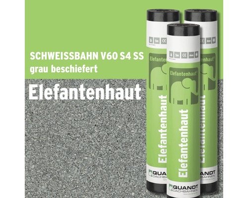 Quandt Bitumen Schweissbahn Elefantenhaut V60 S4 grau beschiefert 5 x 1 m Rolle = 5 m²-0