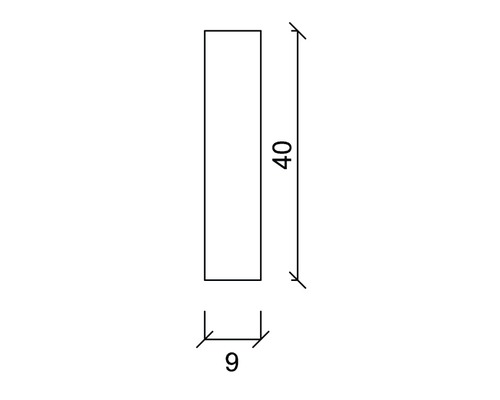 Technische Zeichnung mit Maßangaben: 9 und 40.