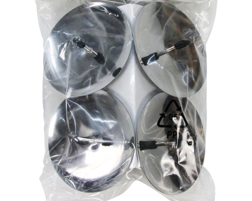 Viererpackung Möbelgleiter aus Metall mit Stiftebefestigung