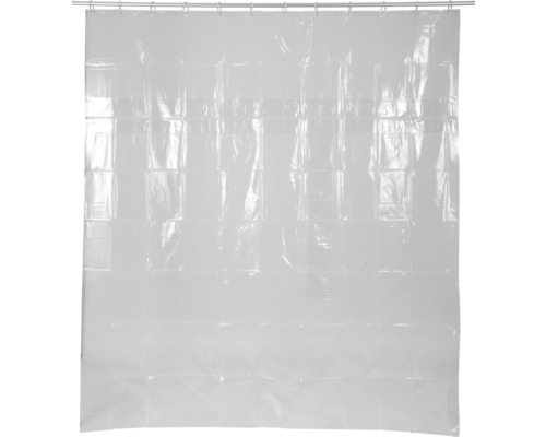 Transparenter Duschvorhang mit quadratischem Muster