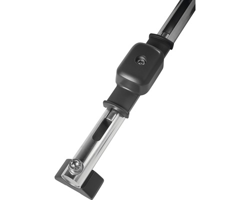 Detailansicht eines verstellbaren Metallrohrs mit Befestigungselementen