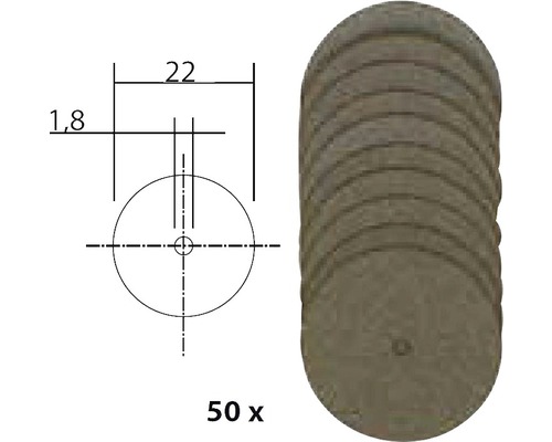 Fussstopfen Durchmesser 22 mm, 50 Stück