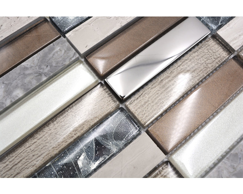 Mosaikfliese aus Glas und Naturstein