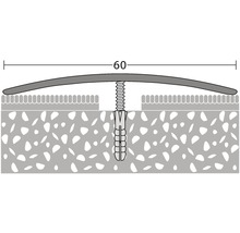 Übergangsprofil Alu Edelstahl matt gelocht 60 x 2700 mm-thumb-1