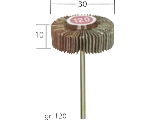 Lamellenstiftbürste, Körnung 120, Durchmesser 30 Millimeter