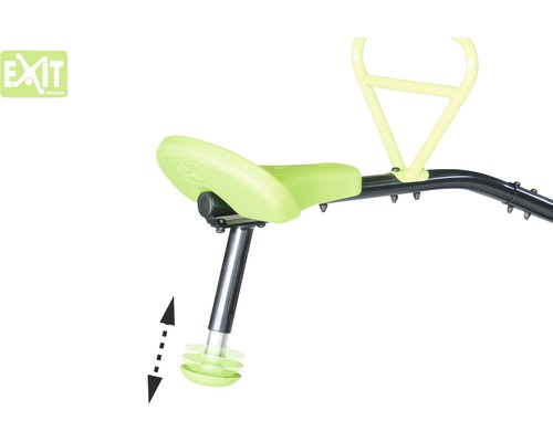 Detailansicht eines Trampolin-Sitzes mit verstellbarer Höhe