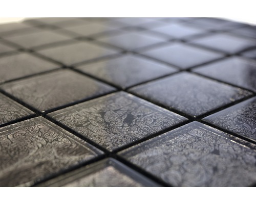Detailaufnahme eines Mosaiks aus Glasfliesen
