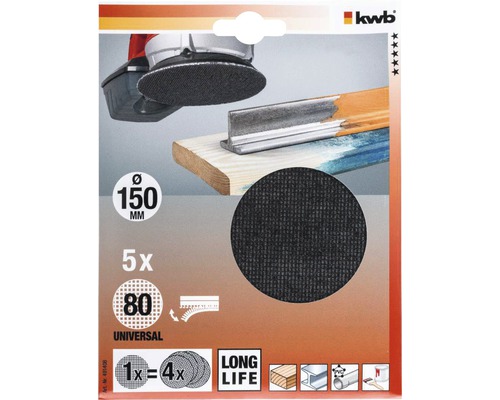 KWB Schleifgitter Set, Durchmesser 150 Millimeter, Körnung 80