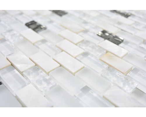 Mosaikfliese aus Glas und Perlmutt
