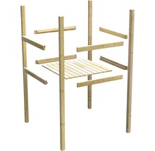 Holzkonstruktion mit quadratischer Plattform