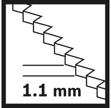 Symbol für eine Zahnteilung von 1,1 mm