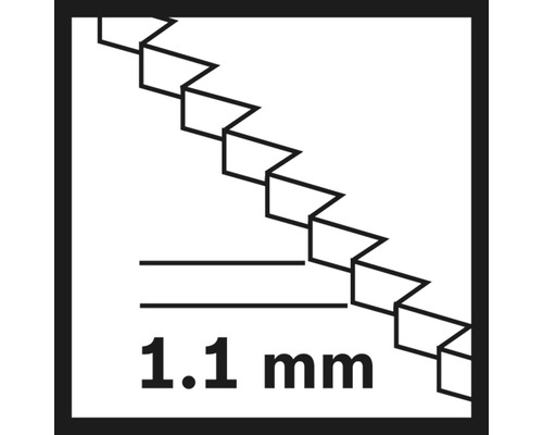 Symbol für eine Zahnteilung von 1,1 mm