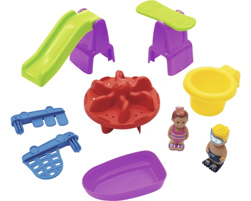 Spielzeug Wasserpark Set mit Rutsche, Sprungbrett, Turbine und Spielfiguren