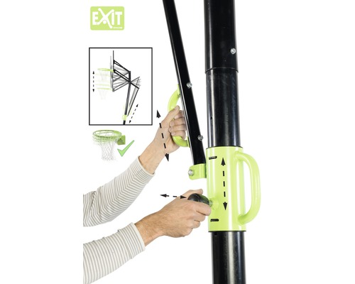 Einstellung der Höhe eines Basketballkorbs