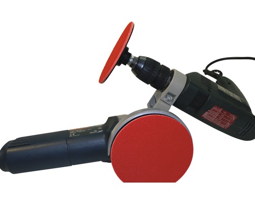 Bohrmaschine und Winkelschleifer mit Schleifteller