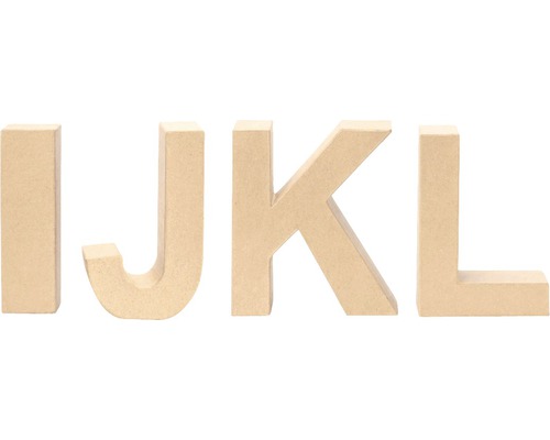 Dekorative Buchstaben I, J, K und L aus Pappe