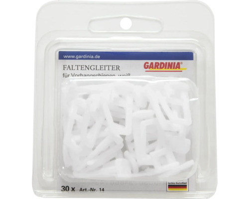 Gardinia Faltengleiter für Vorhangschienen, 30 Stück