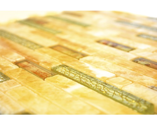 Mosaikfliese aus Glas und Naturstein