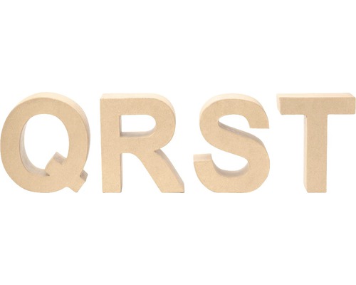 Holzbuchstaben Q, R, S, T