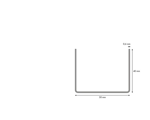 Technische Zeichnung U-Profil mit Maßangaben