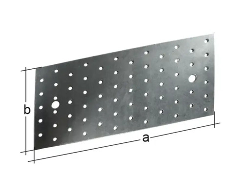 Lochplatte aus Metall mit Abmessungsangaben a und b