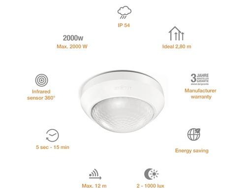 Steinel Sensorleuchte mit Infrarotsensor und Schutzart IP54