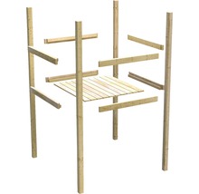Holzkonstruktion mit Pfosten und Querstreben für den Garten