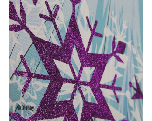 Dekoration mit Schneeflocken und Disney Logo