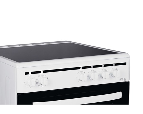 Elektroherd mit Glaskeramikkochfeld und Bedienknebeln