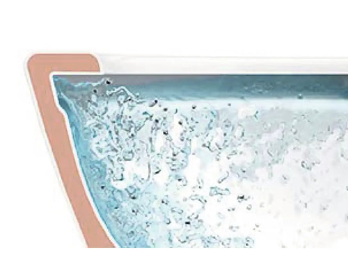 Nahaufnahme einer Toilettenspülung mit Wasser