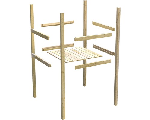 Holzkonstruktion mit Rahmen und Balken