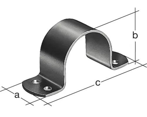 Rohrschelle mit Maßangaben