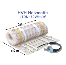 HVH Heizmatte, 0,5 Meter breit, 6,0 Meter lang, 160 Watt pro Quadratmeter