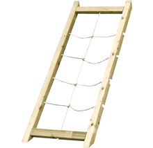 Kletternetz aus Holz und Seil für den Garten