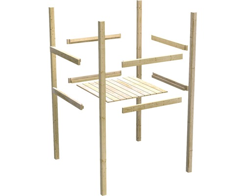 Holzkonstruktion mit Pfosten und Balken