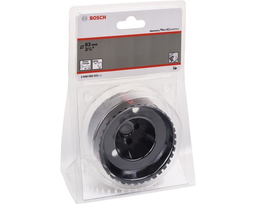Bosch Logo, Diamantbohrkrone mit 83 Millimeter Durchmesser in Verpackung