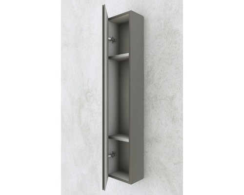 Offener, grauer Hängeschrank mit zwei Einlegeböden für Badezimmer