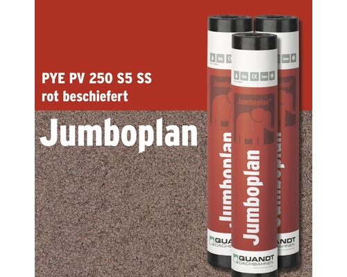 Quandt Bitumen Schweissbahn Jumboplan® PYE PV 250 S5 beschiefert rot 5 x 1 m Rolle = 5 m²